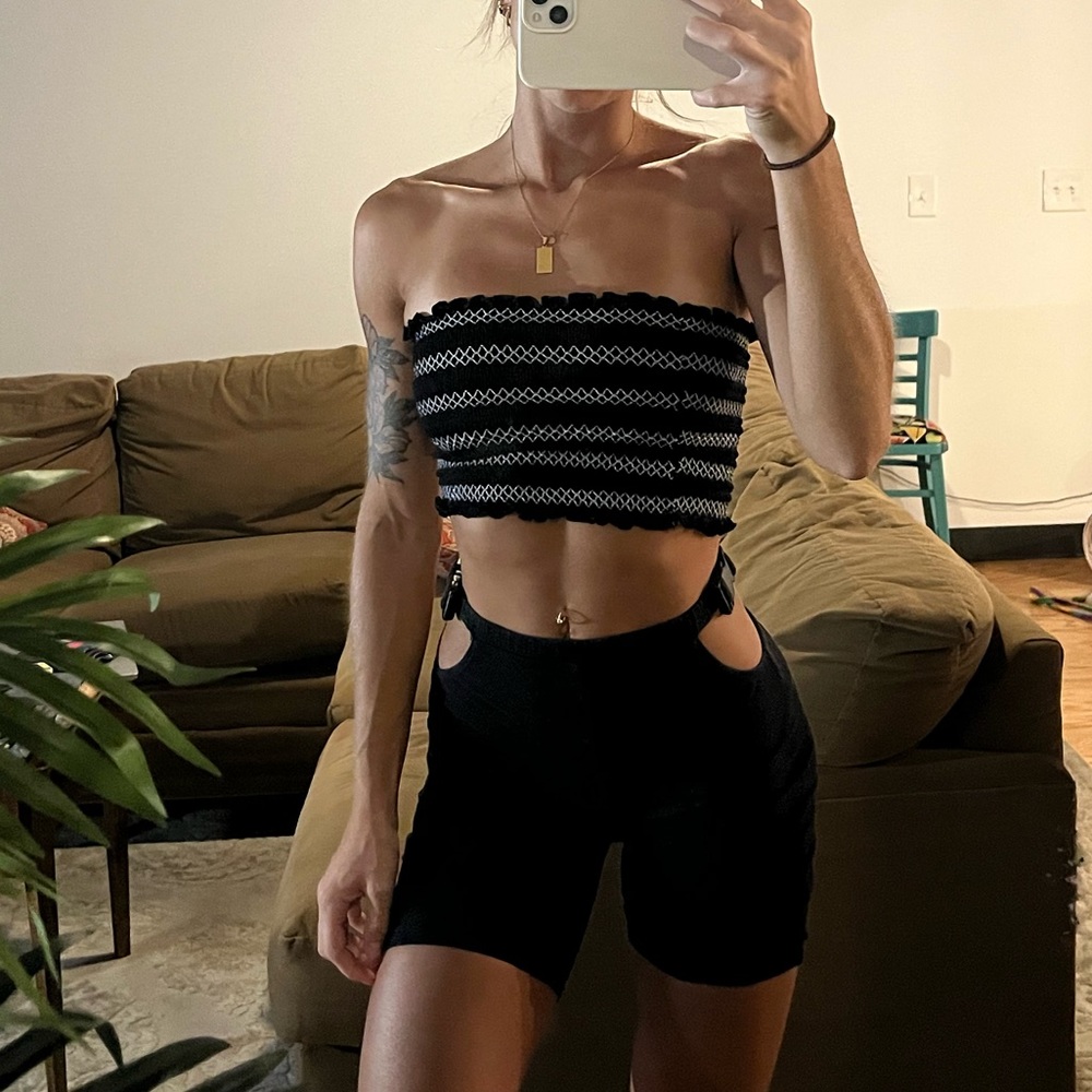 MOTEL BIKER SHORTS WITH WAIST BUCKLES (XS)